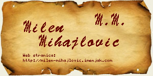 Milen Mihajlović vizit kartica